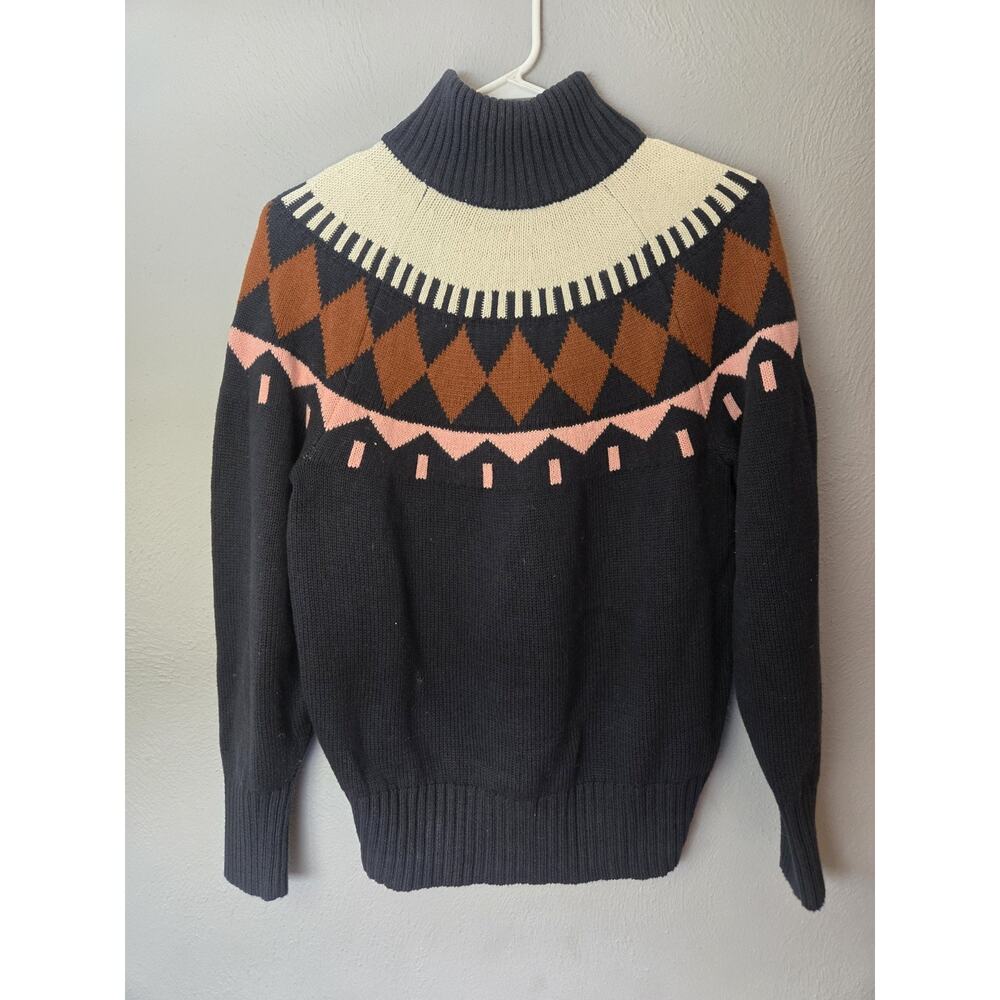 Free Assembly Women's Size Small Fair Isle Mock Neck Sweater